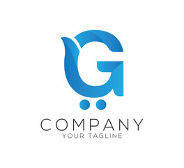Letter G arrow business logo, Flat logo template.Simple letter G logo design with an arrow on the side pointing up icon.