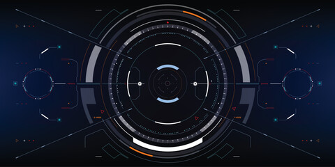 HUD futuristic white modern concept system technology simulation design. UI, GUI display for game, drone screen, space ship, radar vector.
