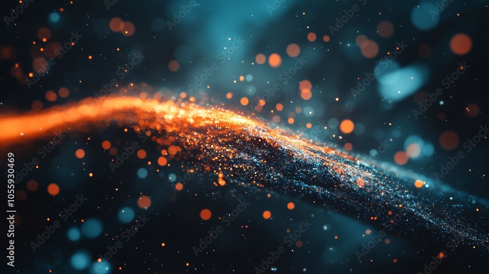 Aufkleber glowing particles floating in an abstract colorful background