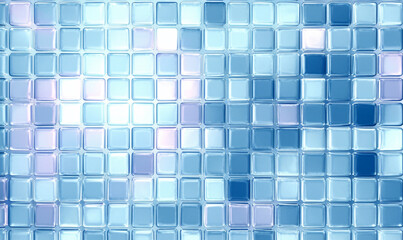Fototapeta premium top view. glass tiles abstract blue gradient glassmorphism background with glow