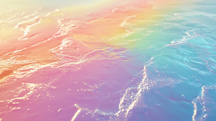 Ethereal pastel waves reflecting light and color