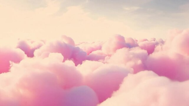 Flying through pink clouds made of candyfloss.