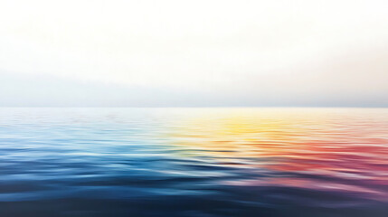 Obraz premium Serene seascape with pastel colors reflecting on calm waters