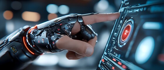 Secure Futuristic Cybersecurity Dashboard with Biometric Scans and Encryption Keys  High tech interface glowing with neon lights providing comprehensive digital security and control