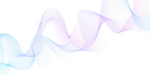 White wave curve lines banner background design. Abstract soft wave lines dynamic flowing purple and blue isolated background. Vector Illustration of the pink pattern of lines. stripes on white.	
