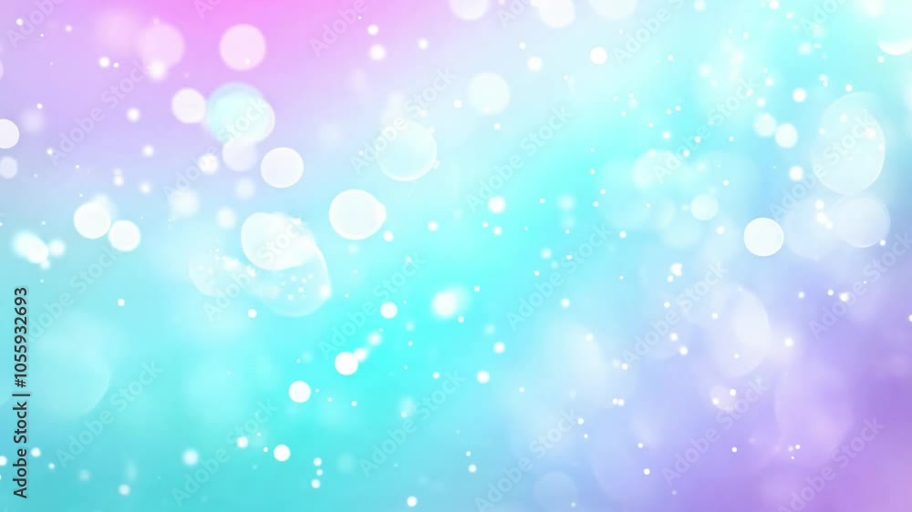 Poster sparkling bokeh lights with a gentle gradient background in soft pastel colors for whimsical artisti