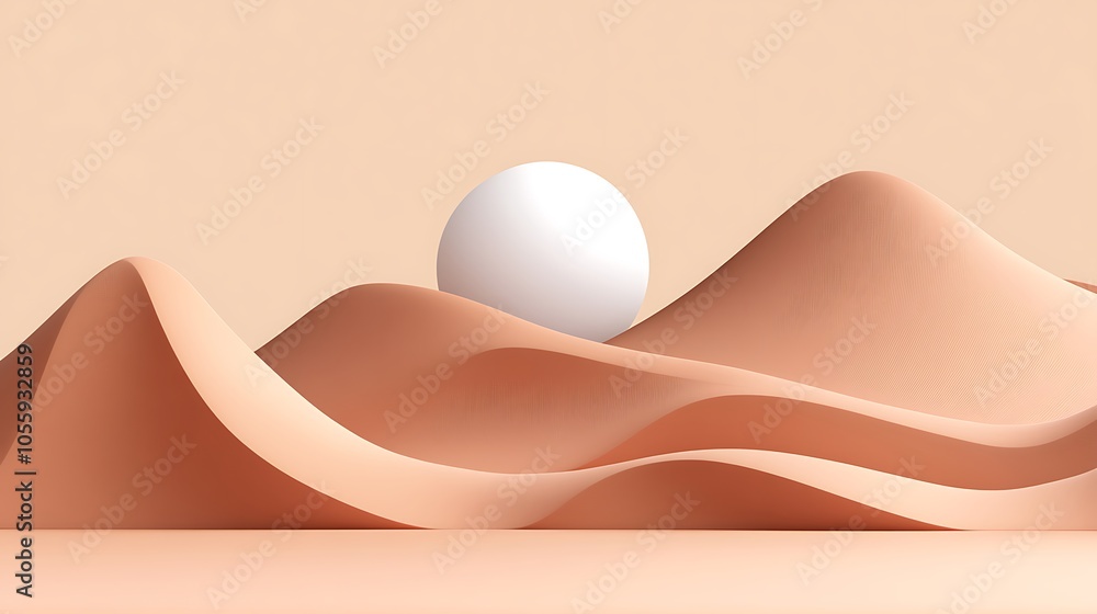 Poster minimalist abstract landscape with soft curves