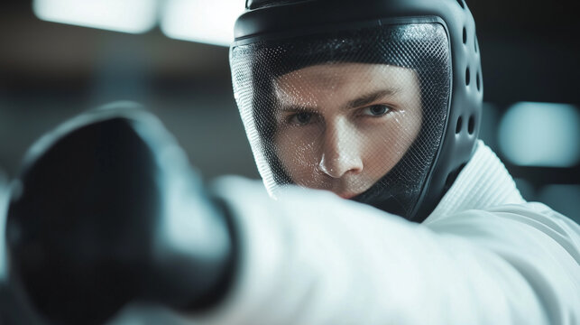 Self Defense Training in Gym Focused on Blocking Technique