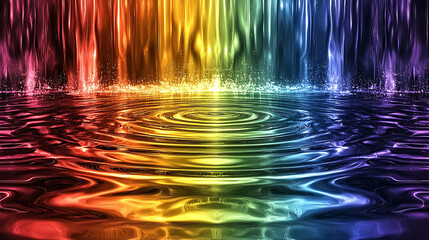 Colorful Water Ripple Patterns with Vibrant Light Effects