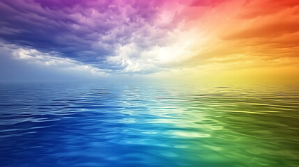 Obraz premium Serene ocean view with vibrant sunset colors