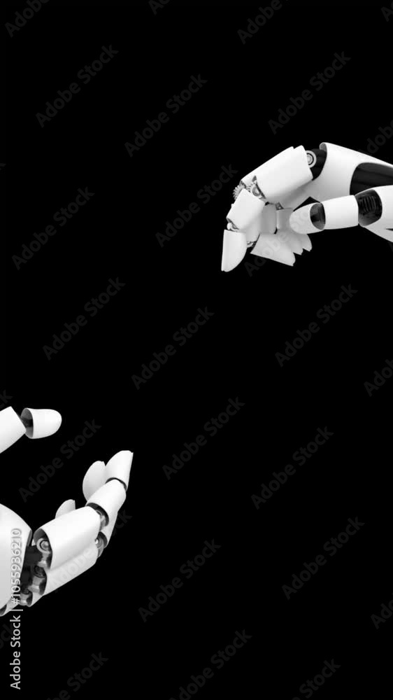 Poster futuristic robot , artificial intelligence cgi on black and green background . robotic man 3d render