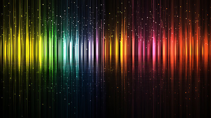 Vibrant abstract sound wave visual with colorful bars