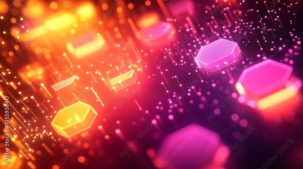 Poster a beauty futuristic abstract background in a high-tech style. shining lines and patterns resembling 