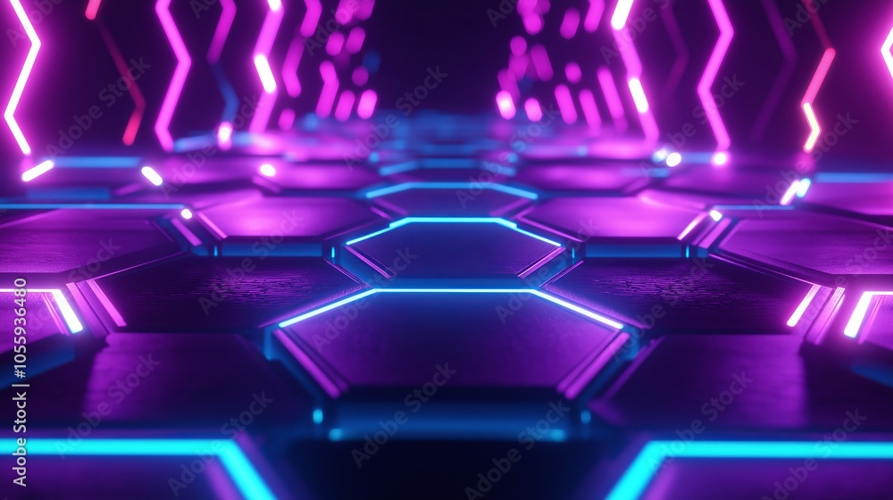 Poster a beauty futuristic abstract background in a high-tech style. shining lines and patterns resembling 