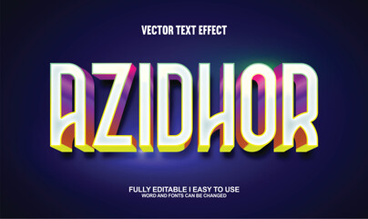 Fototapeta premium Azidhor Fully Editable 3D Vector Text Effect