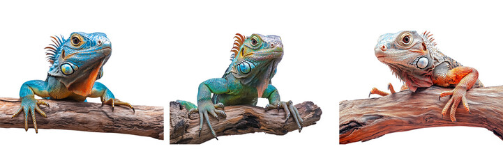 Fototapeta premium set of A Colorful virginity a wooden branch, isolated against on transparent background 