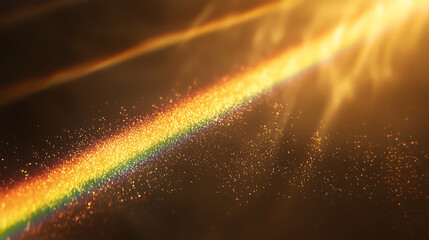 Glimmering rainbow spectrum with sparkling particles