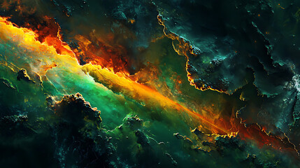 Fototapeta premium Vivid cosmic nebula with vibrant colors and textures