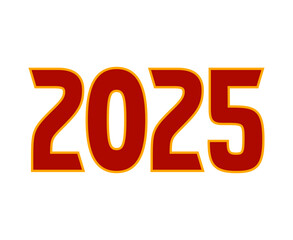 2025 Happy New Year Red And Yellow Design Elegant Abstract Vector Illustration