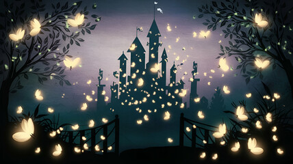 christmas tree with lights background 