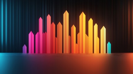 Obraz premium Dynamic colorful bar graph representation of data trends in modern analytics and business intelligence solutions
