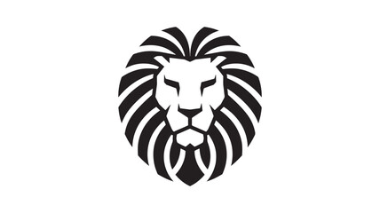 Majestic Lion Head Vector Illustration in Black and White illustration 