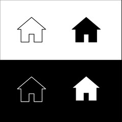Home icon vector. house icon vector illustration in black and white.