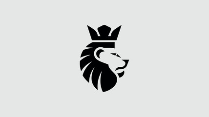 Obraz premium Majestic Lion Head Vector Illustration in Black and White illustration 