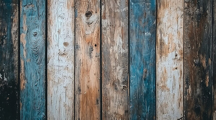 Fototapeta premium Textured wooden wall with blue and natural tones