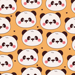 Obraz premium seamless pattern cartoon panda. cute animal wallpaper for fabric print, gift wrap paper