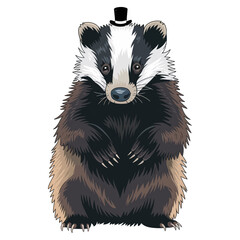 Obraz premium Cute cartoon raccoon