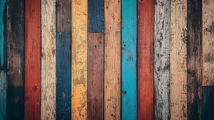 Colorful rustic wooden wall texture
