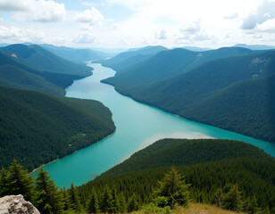 view of the river as it meanders through the green valley
