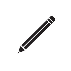 Pencil icon silhouette vector on white background