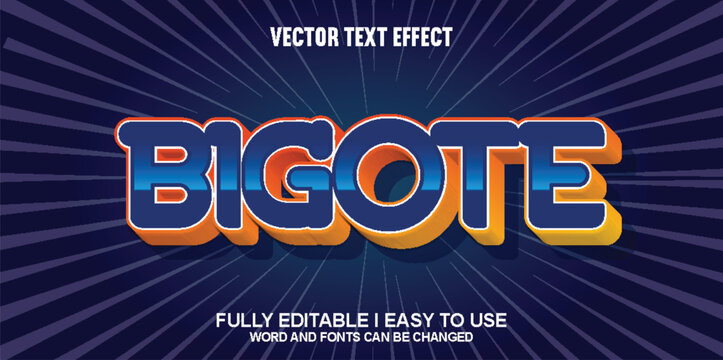 Bigote Fully Editable 3D Vector Text Effect