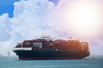Container shipping, Supply chain management concept, Transportation and logistics suppliers,...