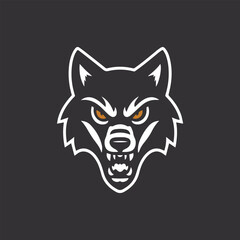 Angry Wolf Head Mascot Silhouette Vector Design