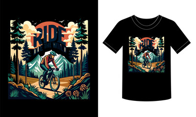 Obraz premium typography t shirt design bike rider 