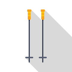 Simple icon of nordic walking poles representing outdoor activity and healthy lifestyle