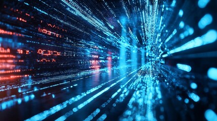 A Dynamic Data Stream Featuring Futuristic Glowing Lines and Particles That Create an Engaging Visual Experience