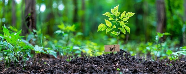 Forest regeneration with young trees planted