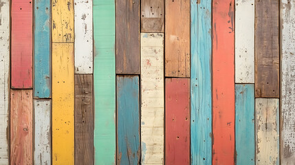 Colorful reclaimed wooden wall panels