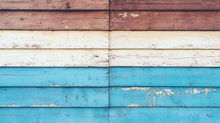 Fototapeta premium Weathered wooden planks in earthy tones and textures