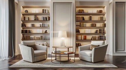 Fototapeta premium Modern Interior of Stylish Living Room ,Wall Mock Up, Frame , Poster with Beautiful Background, 3d render