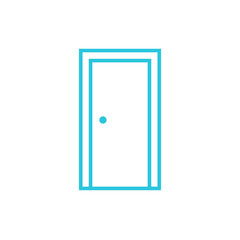 Closed Door Icon on White Background. From blue icon set.