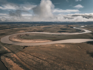 Tibetan river and cloud