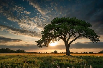 Obraz premium a path through the forest with the sun shining through the trees
