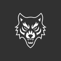 Obraz premium Angry Wolf Head Mascot Silhouette Vector Design