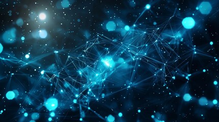 Fototapeta premium Abstract digital network glowing in blue light