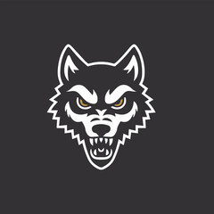 Fototapeta premium Angry Wolf Head Mascot Silhouette Vector Design